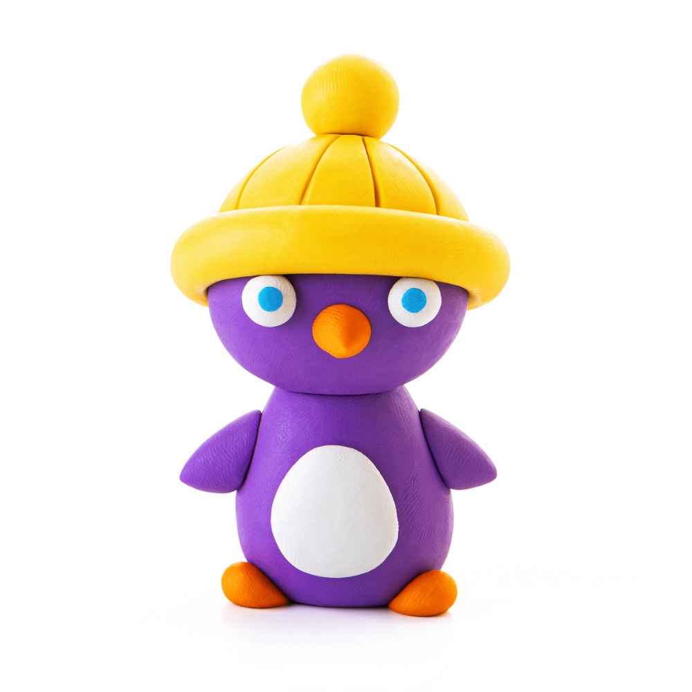 Hey Clay - Modelling Air-Dry Clay with Fun Interactive App - Penguin, Christmas Series, 5 cans - Image 2