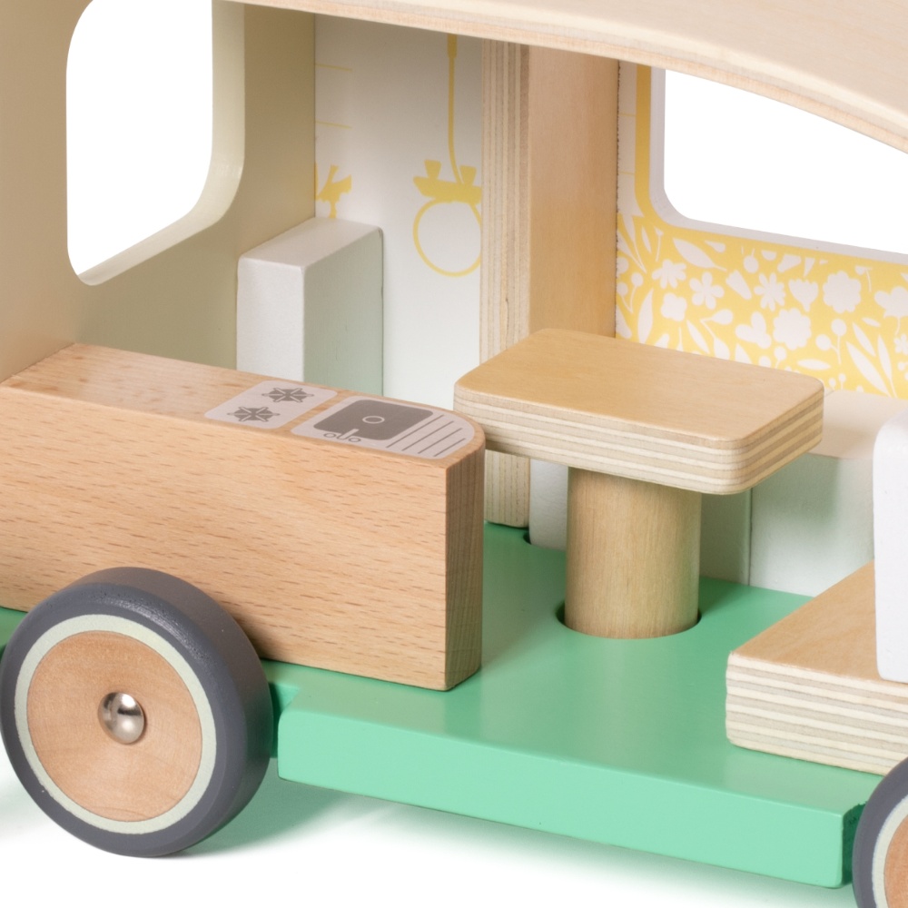 Classic World - Pretend & Play Camper Van Doll House - Wooden Play Set - 9pcs - Image 9