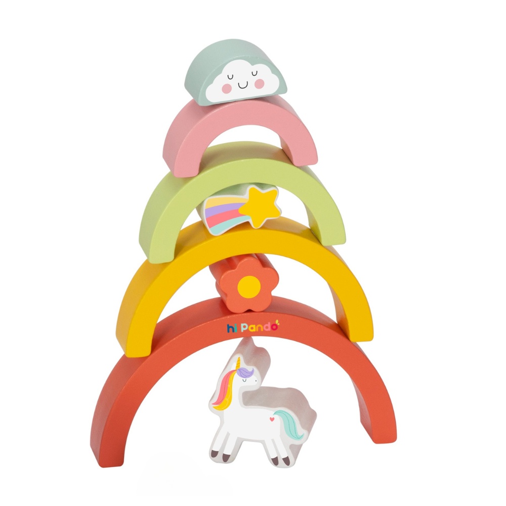 hi Pando - Wooden Balance Stacker - Unicorn Themed - 21pcs