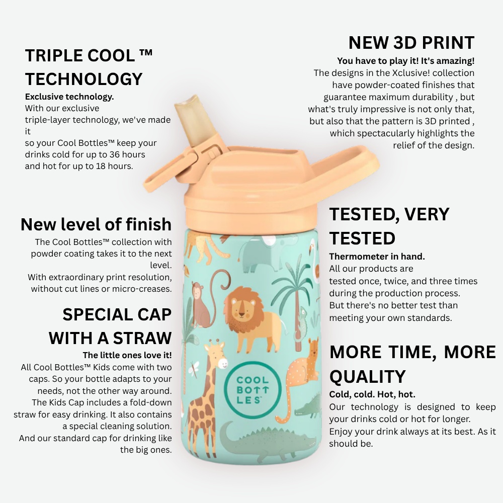 Cool Bottles - Kiddies Triple-Insulated Water Bottle - SPRT & Sprinkles Land 350ml - Image 6