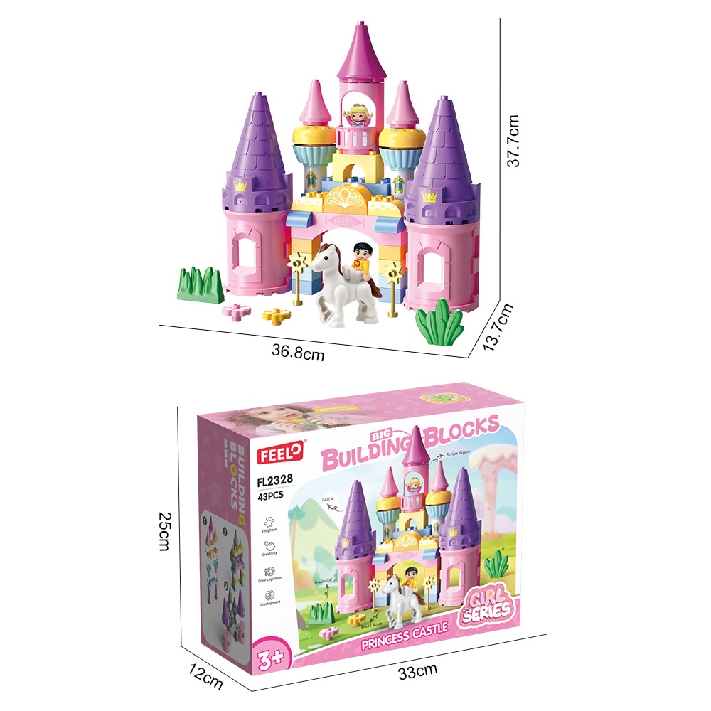 Feelo - Princess Castle - Large Building Block Set - 43 Pieces - Image 8