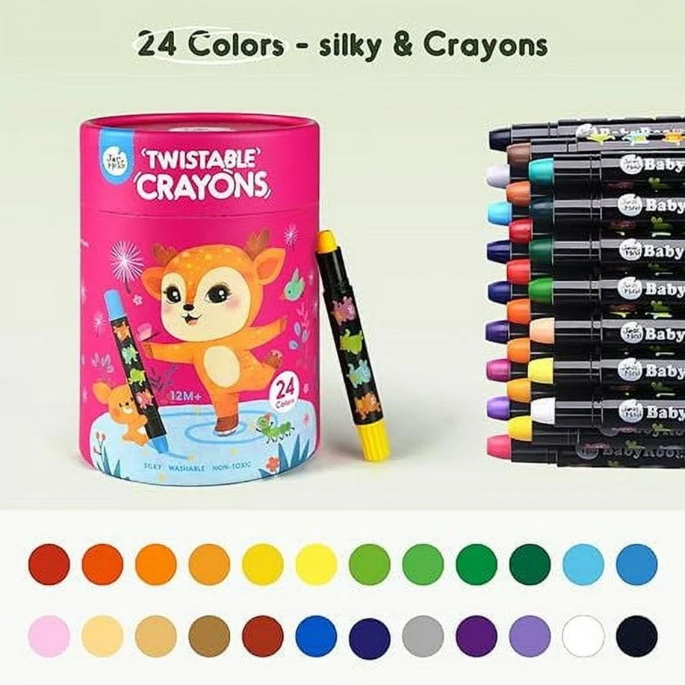 Jar Meló - Twistable Silky Crayons - Washable - 24 Colours - Image 2
