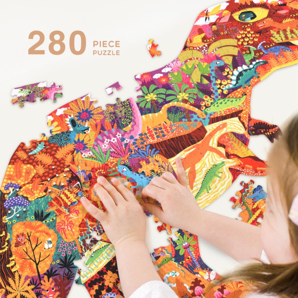 Mideer - Dinosaur Shaped Kids Jigsaw Puzzle - 280pcs - Image 3