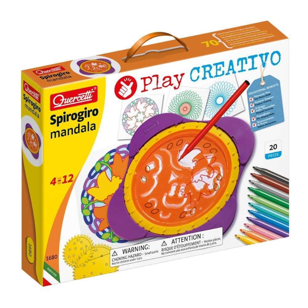 Quercetti - Mandala Drawing Set - Geometric Art & Design Toy for Kids