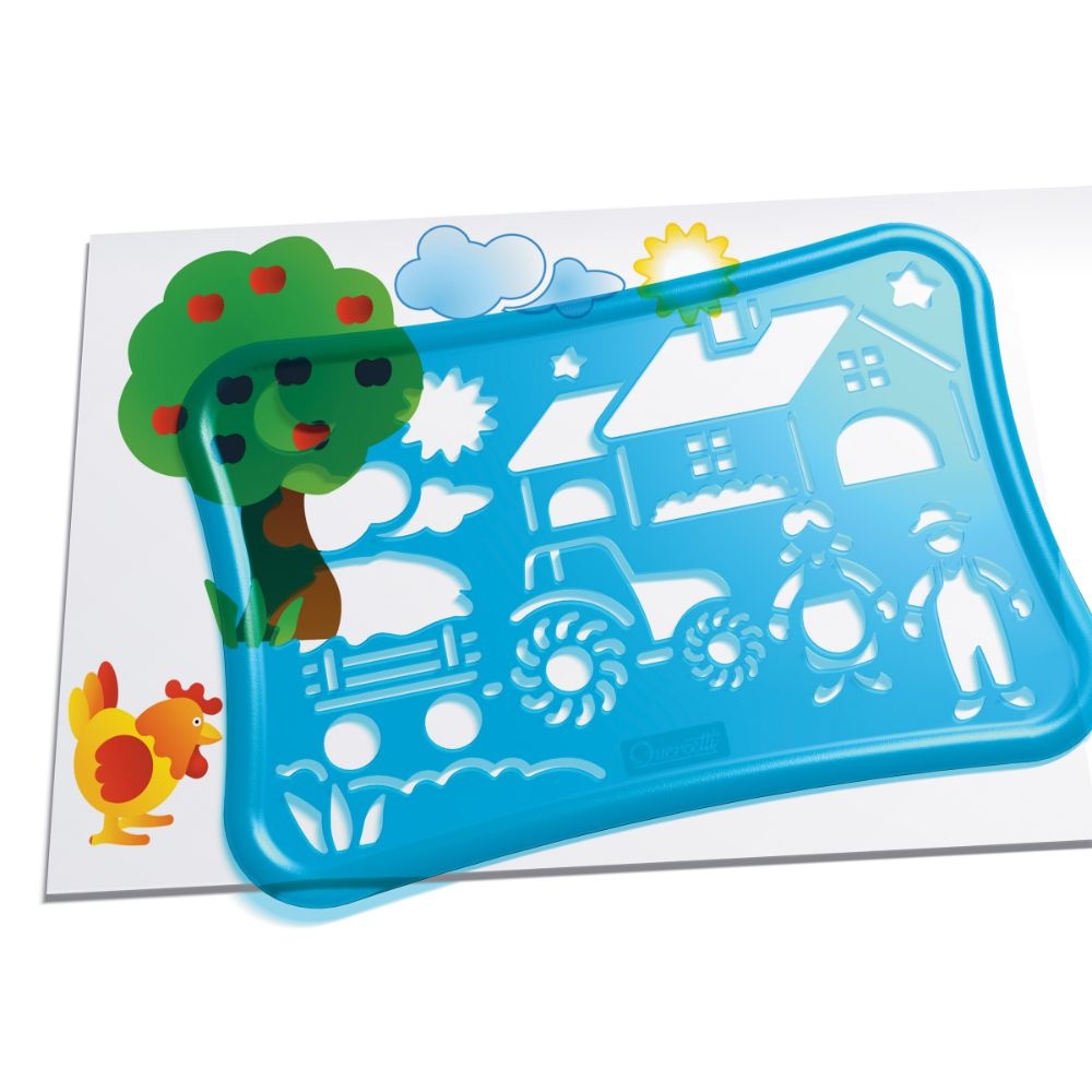 Quercetti - Farm Stencil Art Set - Animal Drawing & Colouring Activity for Kids - Image 3
