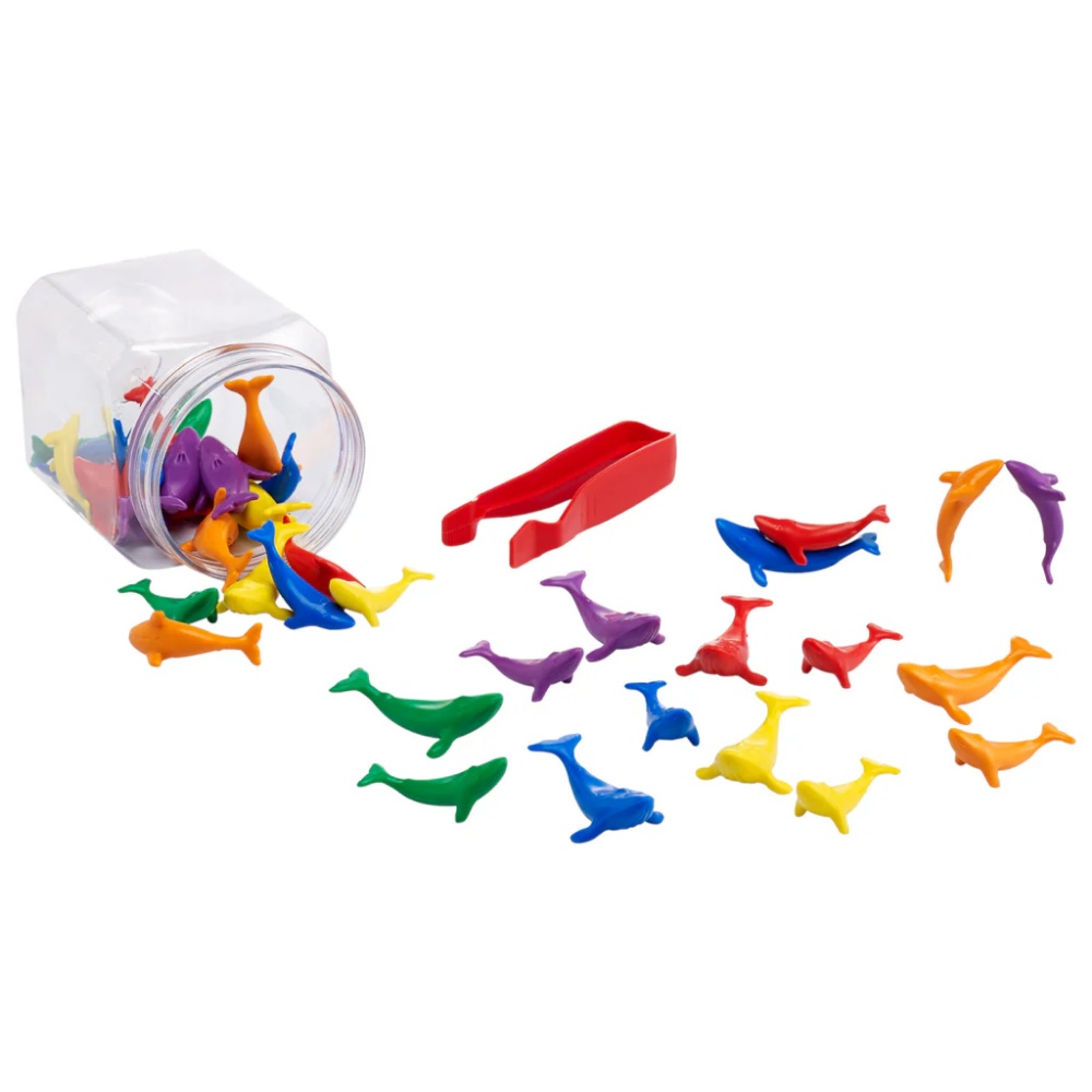 EDX Education - Counters - Whale - 6 Colours with Tweezers - 38pcs - Jar - Image 2