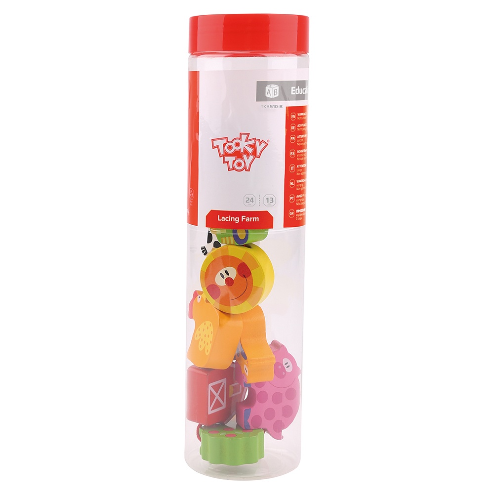 TookyToy - Fine Motor Lacing Blocks - Farm Animals Set - Image 5