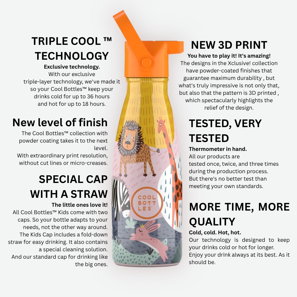 Cool Bottles - Kids Triple-Insulated Water Bottle - Spring Flowers 260ml - Image 6