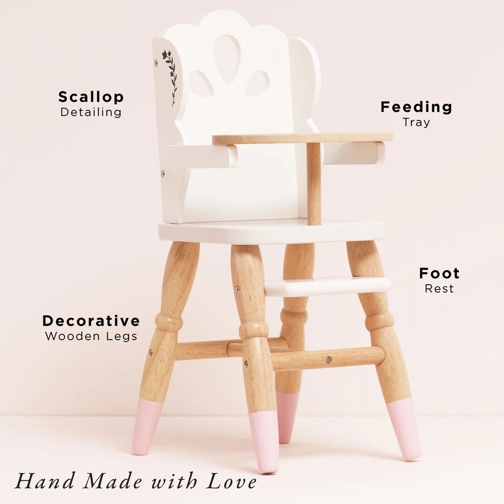 Le Toy Van - Dolls Wooden High Chair - Image 3