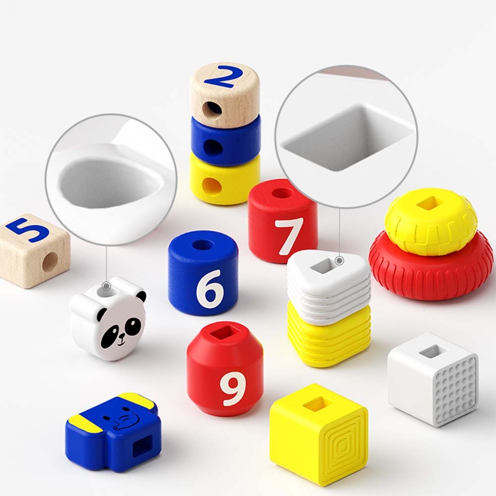 TopBright 3-in-1 Fine Motor Activity - Stack, Lace & Maze Toy For Toddlers - Image 2