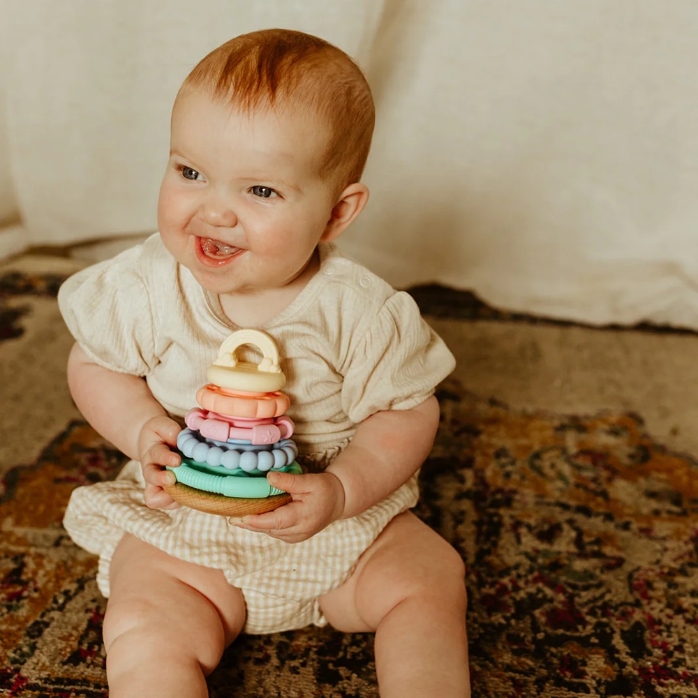 Jellystone Designs - Rainbow Wobble Stacker Silicone Toy - Pastel - Image 4