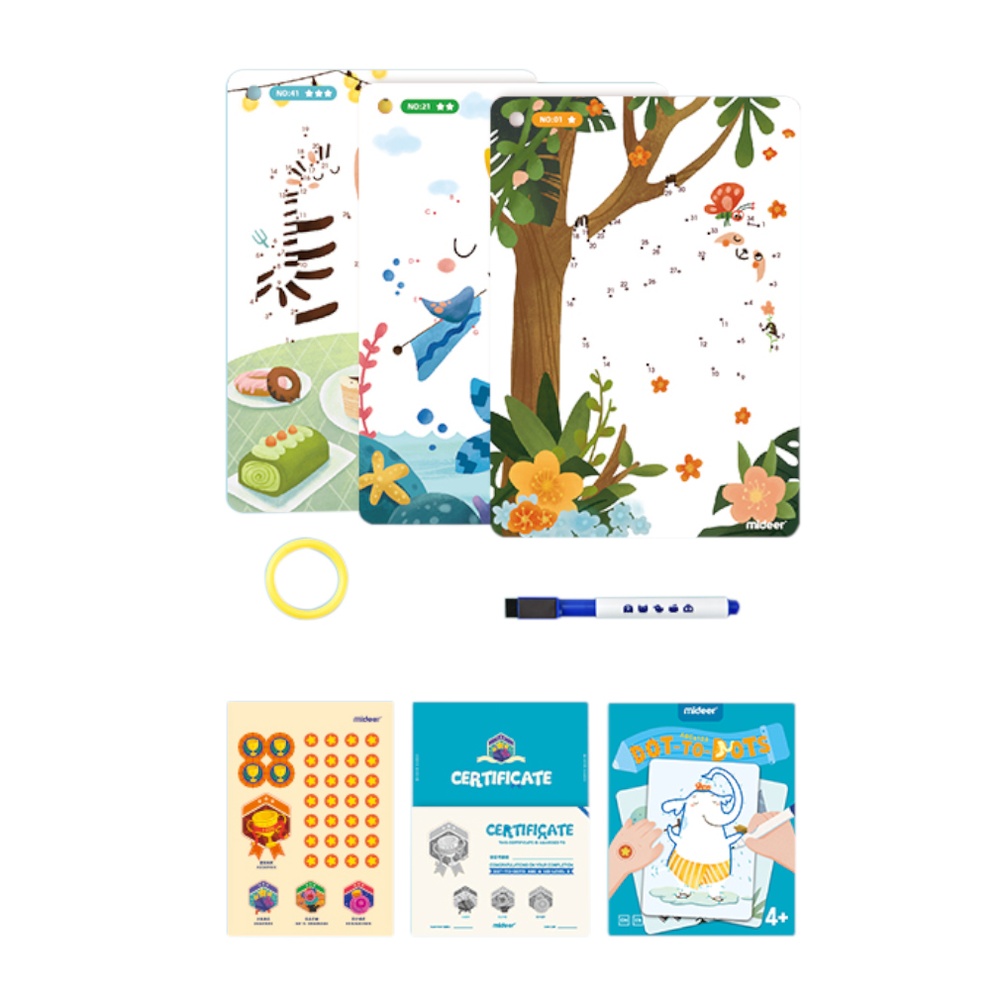 Mideer - Dot-to-Dot Wipe Clean Activity Cards - Reusable Connect the Dots for Kids - Image 3