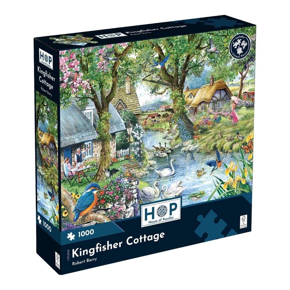 House of Puzzles - Kingfisher Cottage - 1000 Piece Jigsaw Puzzle