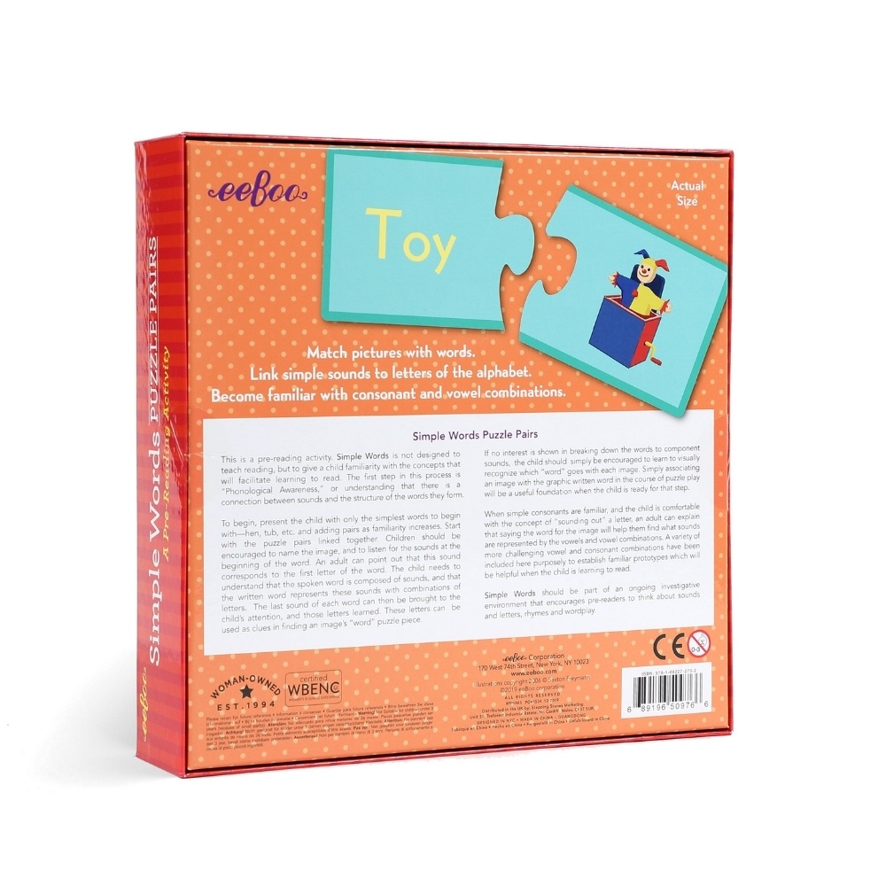 eeBoo - Simple Words Puzzle Pairs - Educational Puzzle for Kids - Image 5