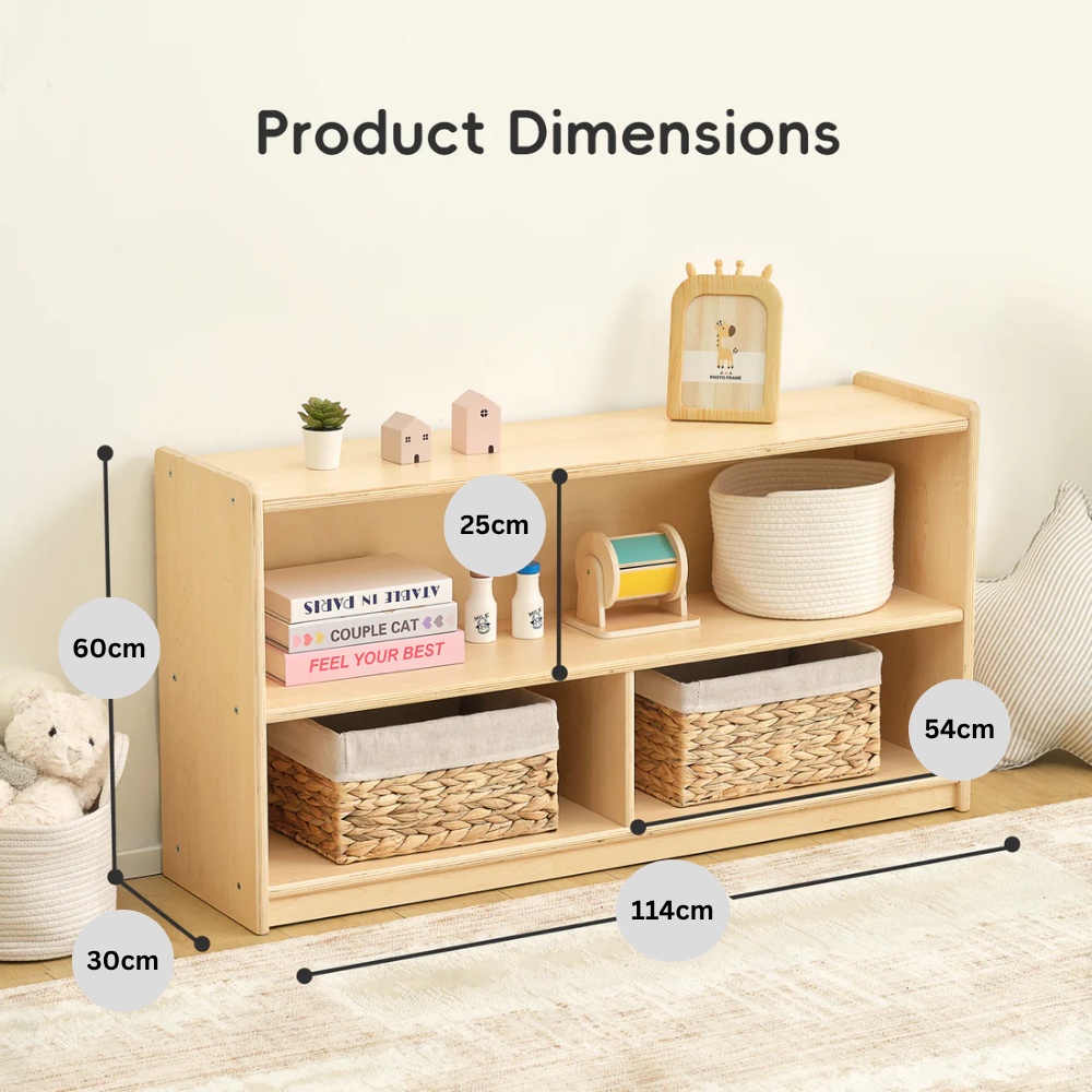 TookyToy - Wooden Shelf and Toy Storage for Kids Room: Plywood 60x114cm - Image 4