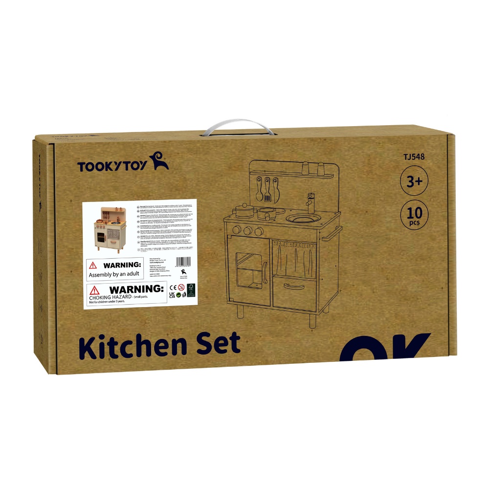 TookyToy - Pretend Play Wooden Kitchen Set with Accessories - Image 7