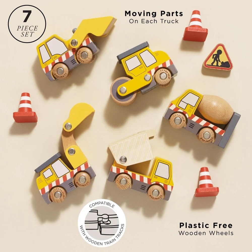 Le Toy Van - Wooden Construction Toy Cars: Trucks & Diggers - Image 2