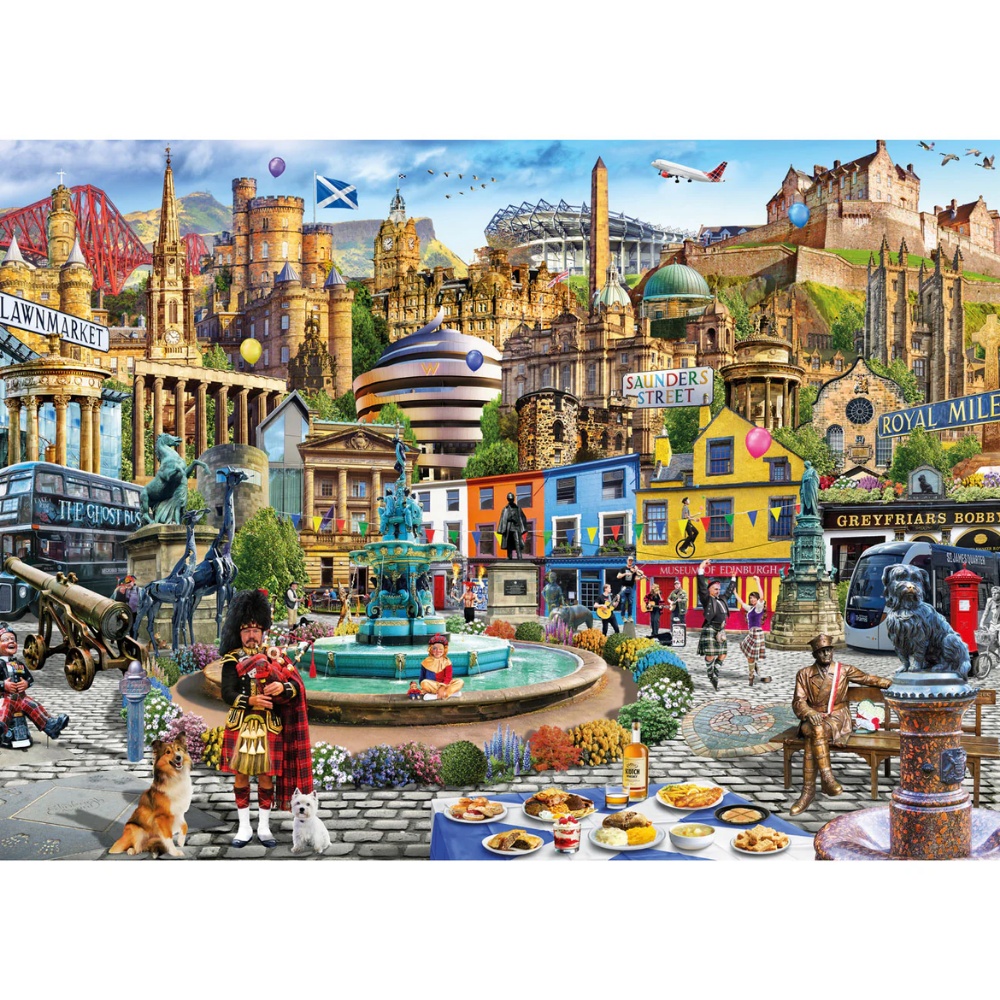 Gibsons - A Day Out in Edinburgh - 1000 Piece Jigsaw Puzzle - Image 2