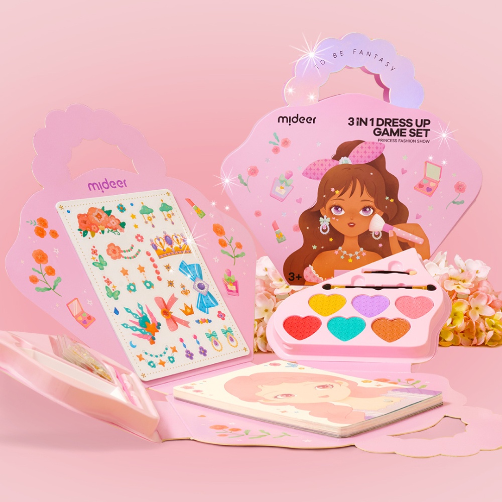 Mideer - 3-in-1 Makeup and Dress Up Arts & Crafts Book Set: Princess Fashion Show - Image 3
