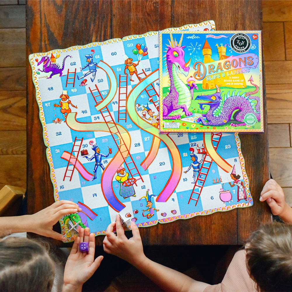 eeBoo - Snakes and Ladders Kids Board Game with Dragon Theme -** - Image 2