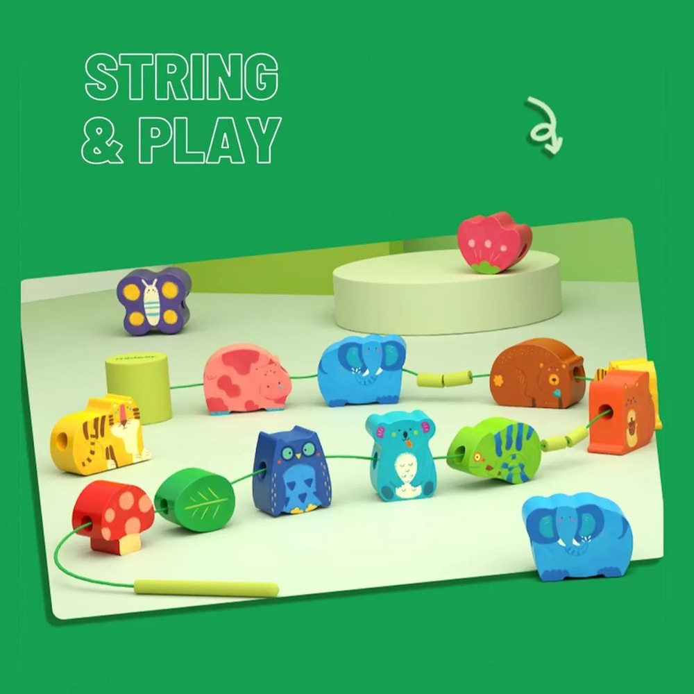 Mideer - Lacing Beads Numbers & Animals - Threading Activity for Kids - Image 4