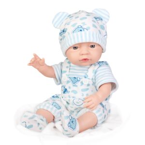Baby Doll with Blue Clothing & Accessories - Vinyl Body - 40cm