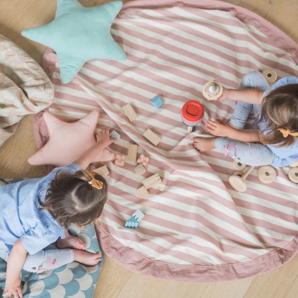 Play&Go - 3-in-1 Playmat & Toy Bag - Stripes Pink - Image 6