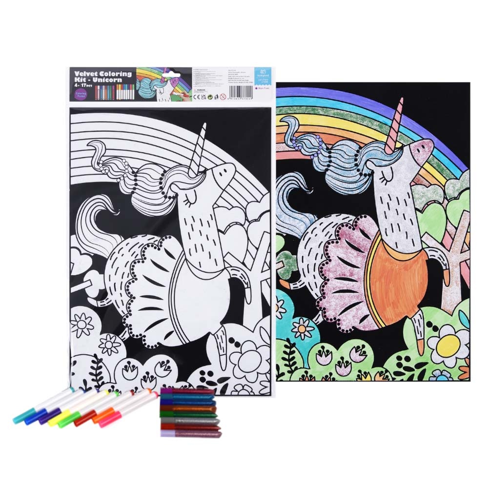 TookyToy - Velvet Colouring Kit - Unicorn - Image 4
