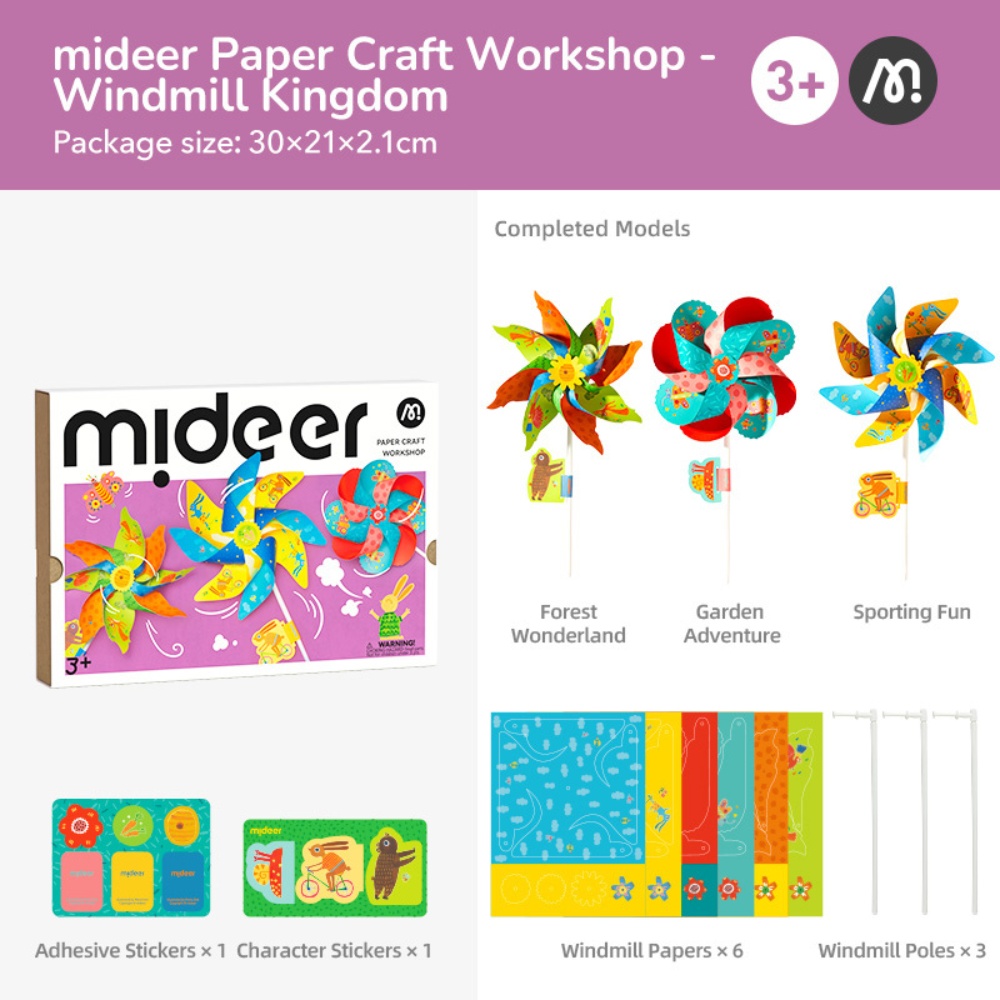Mideer - Origami Paper Craft Kit: Windmill Kingdom - Image 2