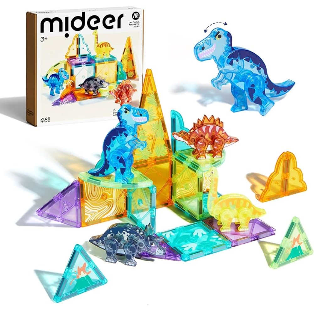 Mideer - Magnetic Tiles Building Set: Jurassic Adventure 48pcs