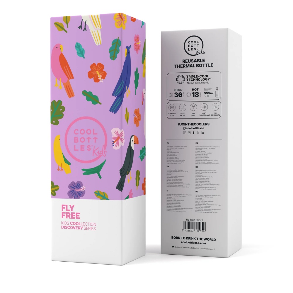 Cool Bottles - Kids Triple-Insulated Water Bottle - Fly Free 500ml - Image 5