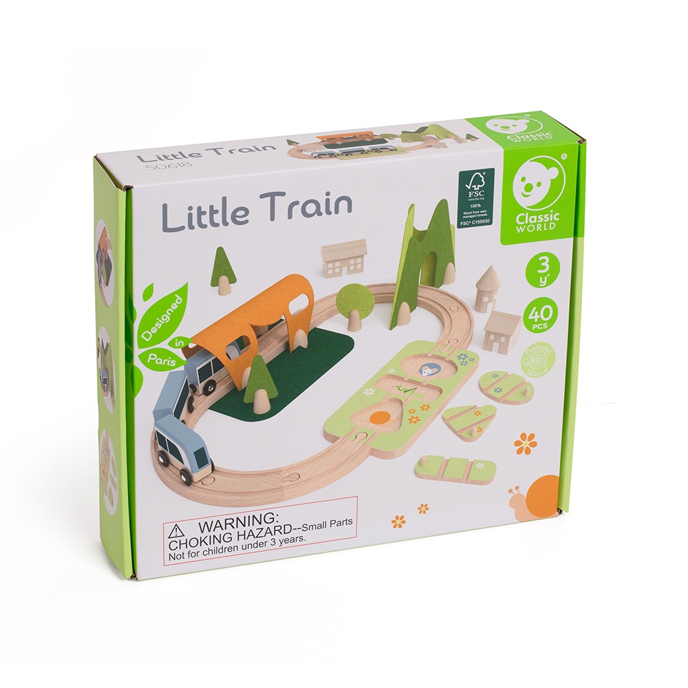 Classic World - Pretend & Play - Wooden Train Set - Forest 40 Piece - Image 9