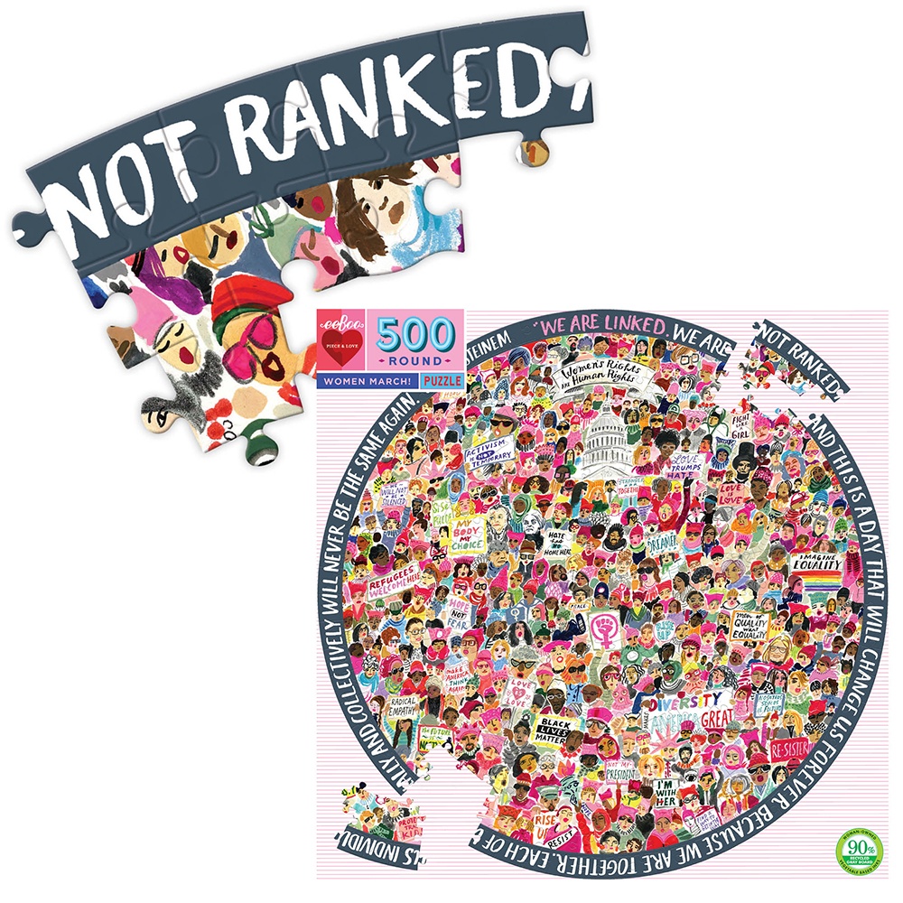eeBoo - Women March 500pc Round Puzzle - Image 2