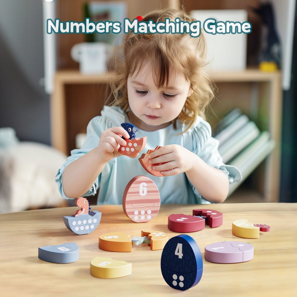 TopBright - Dinosaur Egg Number Puzzle - Counting Matching Toy 18pcs Age 2+ - Image 2