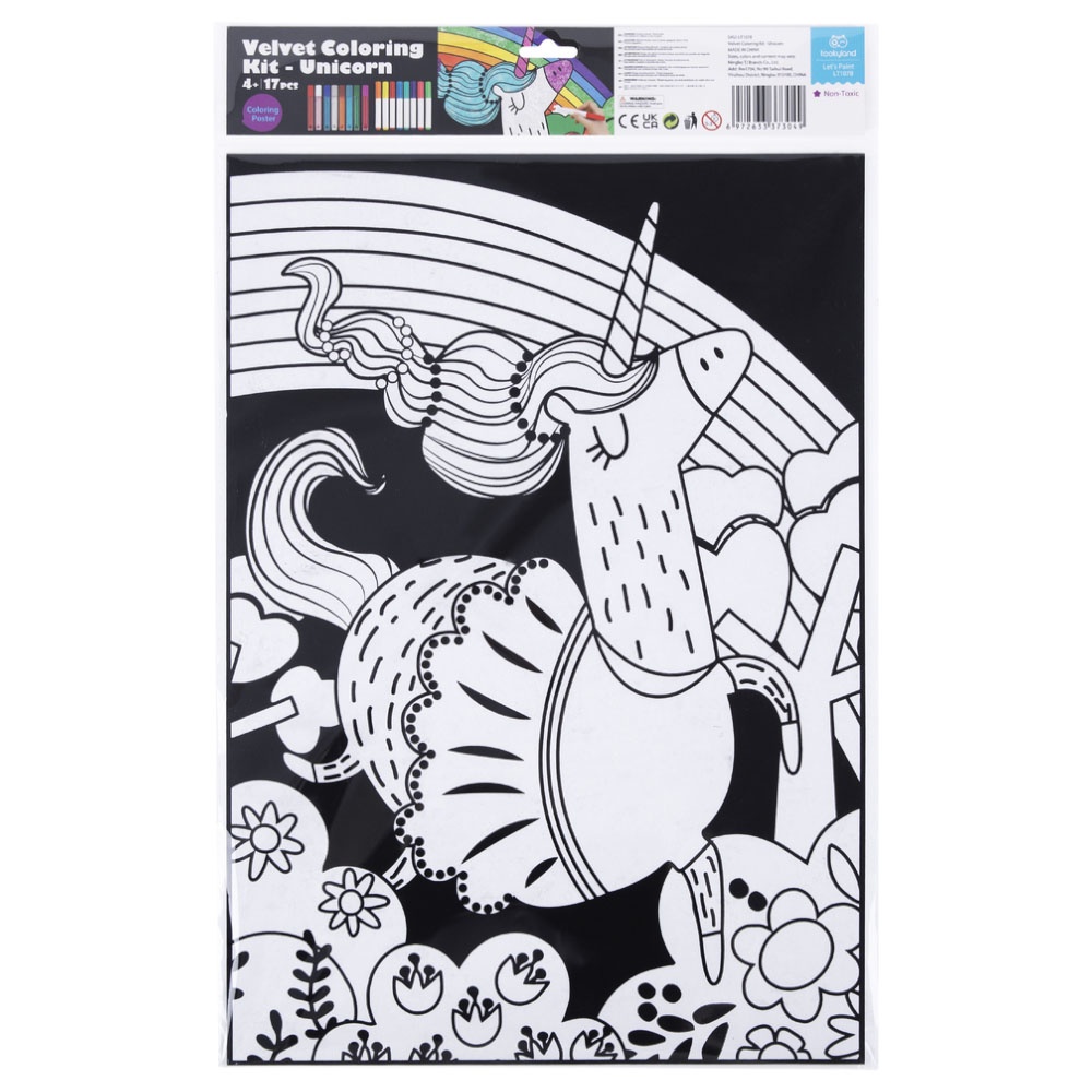 TookyToy - Velvet Colouring Kit - Unicorn - Image 5