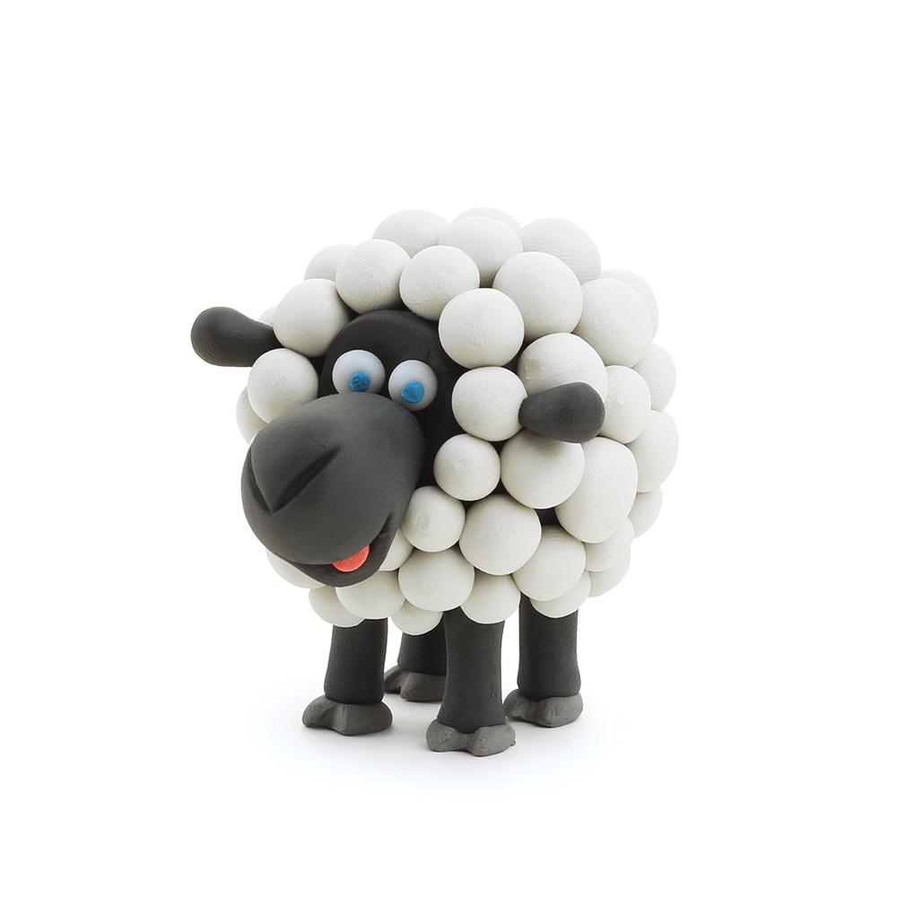 Hey Clay - Modelling Air-Dry Clay with Fun Interactive App - Sheep, series Animals, 3 cans - Image 4