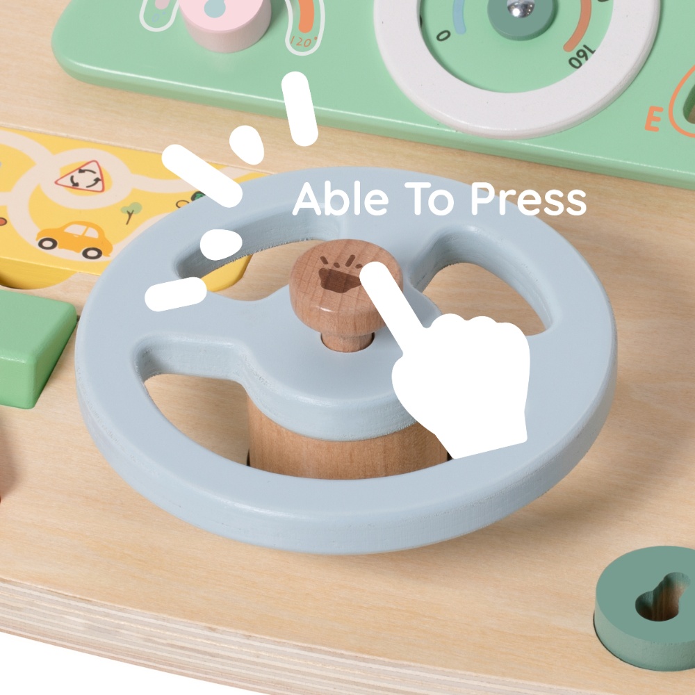 Classic World - Steering Wheel Wooden Busy Board - 5pcs - Image 3