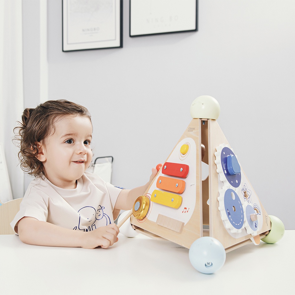 Classic World - Pyramid Activity Box - Four Sided Multi-Activity Busy Board - Image 2