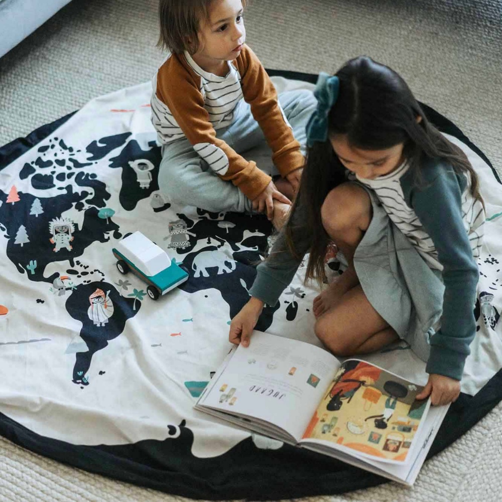 Play&Go - 3-in-1 Playmat & Toy Bag - Worldmap Colour - Image 6