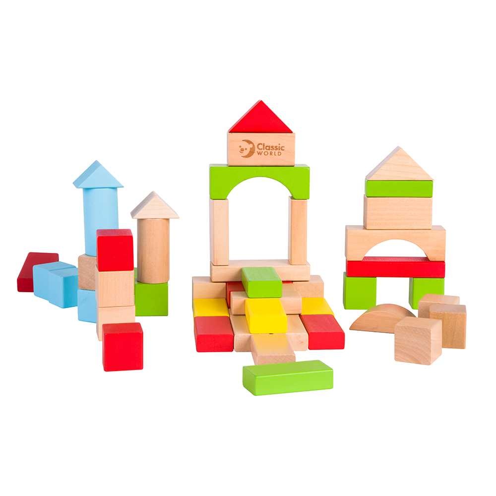 Classic World - Wooden Building Blocks - Junior Blocks - 50pcs - Image 4