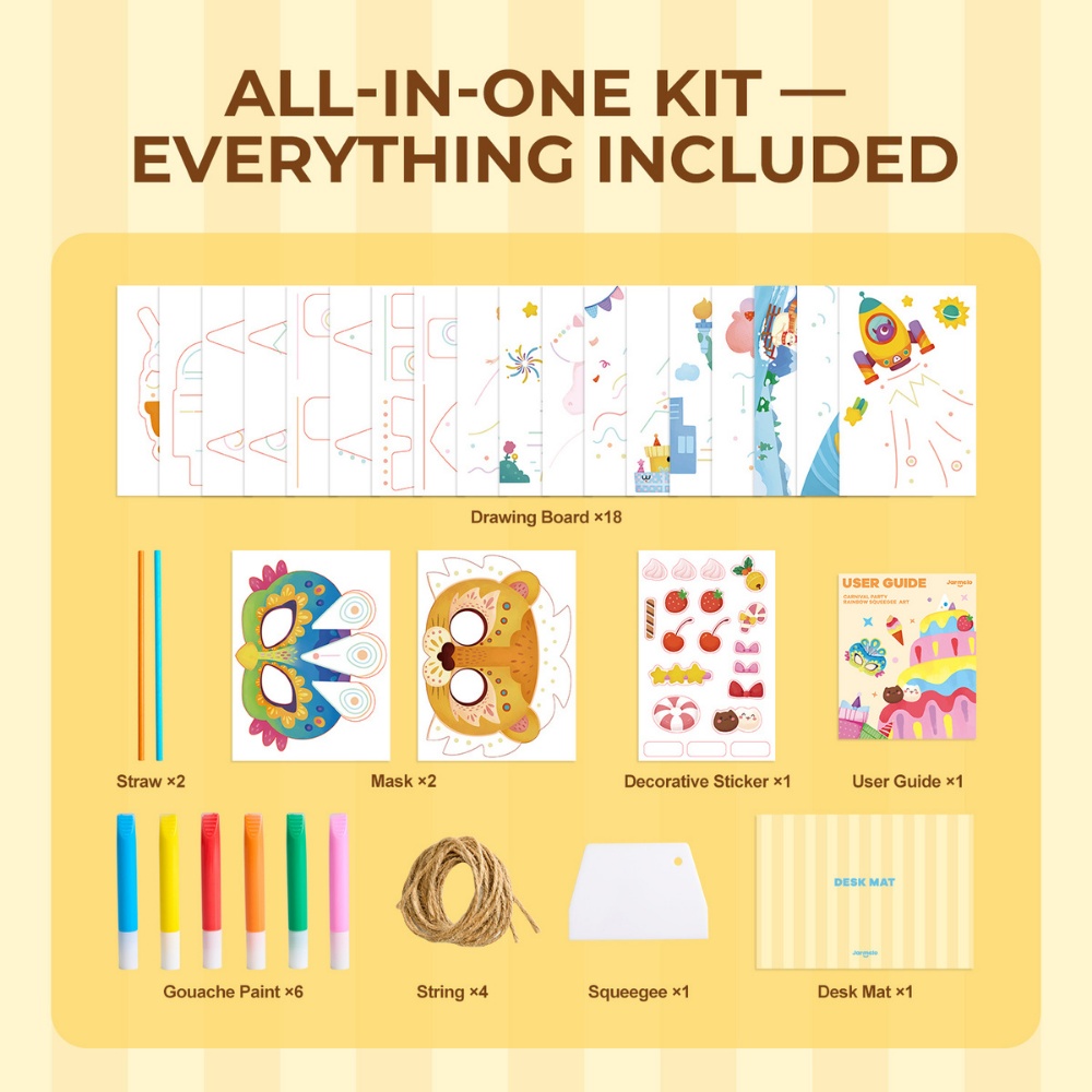 Jar Meló - Carnival Party - Squeegee Painting Arts and Crafts Kit for Kids - Image 2