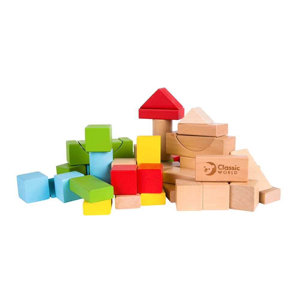Classic World - Wooden Building Blocks - Junior Blocks - 50pcs - Image 2