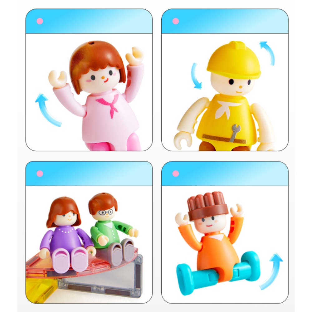 Mideer - Colourful Magnetic Tiles Building Set - Our Family - 32pcs - Image 5