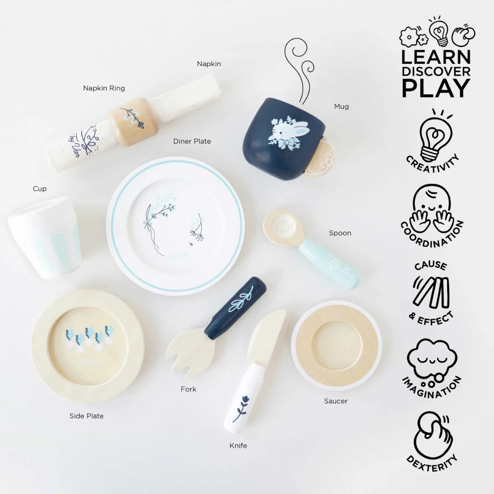 Le Toy Van - Wooden Cutlery & Dinner Set - 10pcs - Image 7