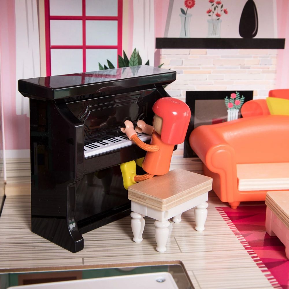 TopBright - Modern Doll House - Fully Furnished with Lights & Sounds - 80 x 25 x 75 cm - 20pcs-** - Image 5