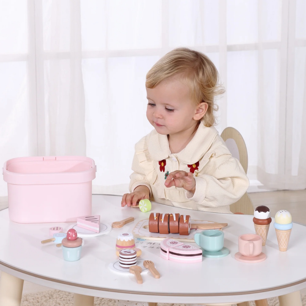 TookyToy - Wooden Tea Party Set in Portable Storage Box - 34 Pieces - Image 2