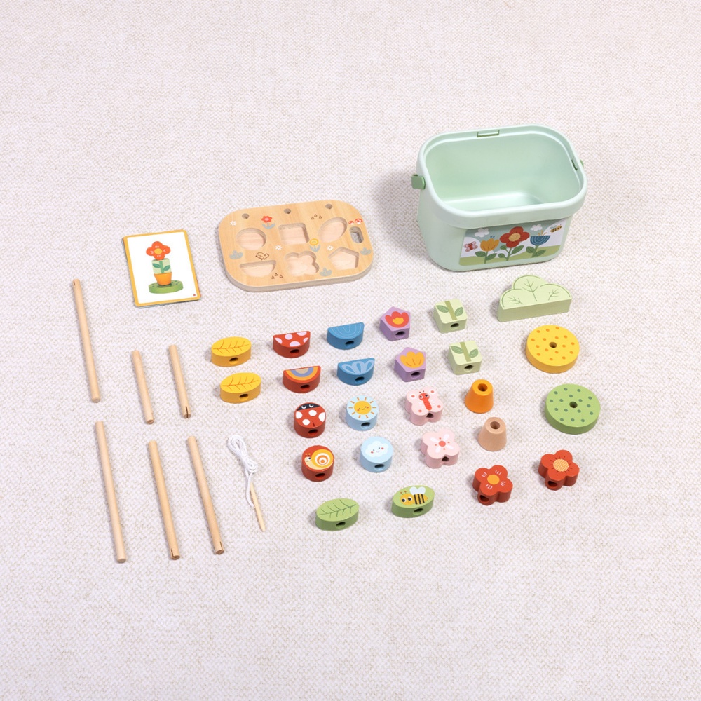 TookyToy - Wooden Montessori Garden Stacking Travel Toy 33pcs - Image 7