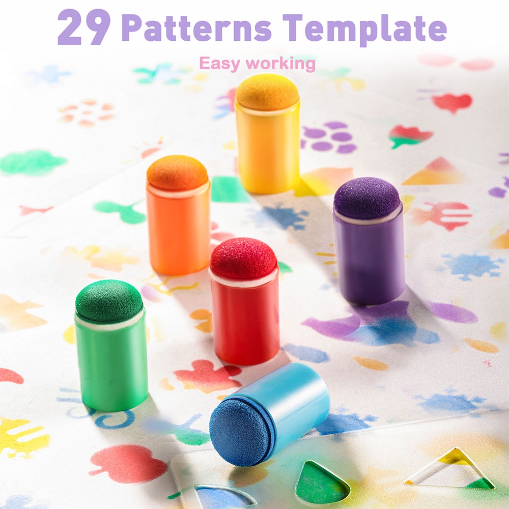 Jar Meló - Finger Paint Stamp Book - Colouring Activity with Paint Pads & 6 Stamps - Image 2