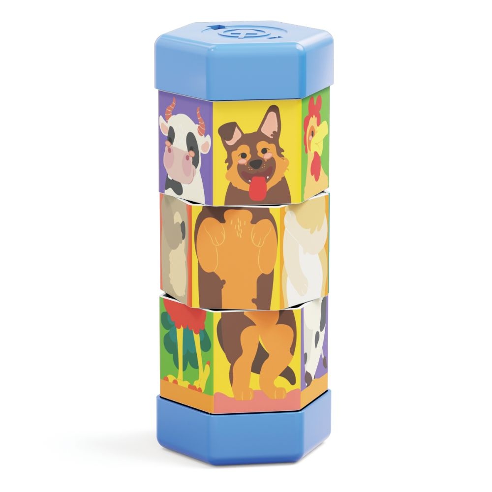 Quercetti - Mix & Match Animals Rotating Puzzle for Toddlers - Image 3