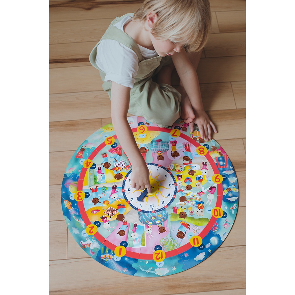 eeBoo - Around the Clock Giant - Floor Puzzle for Kids: 25 Pieces - Image 2